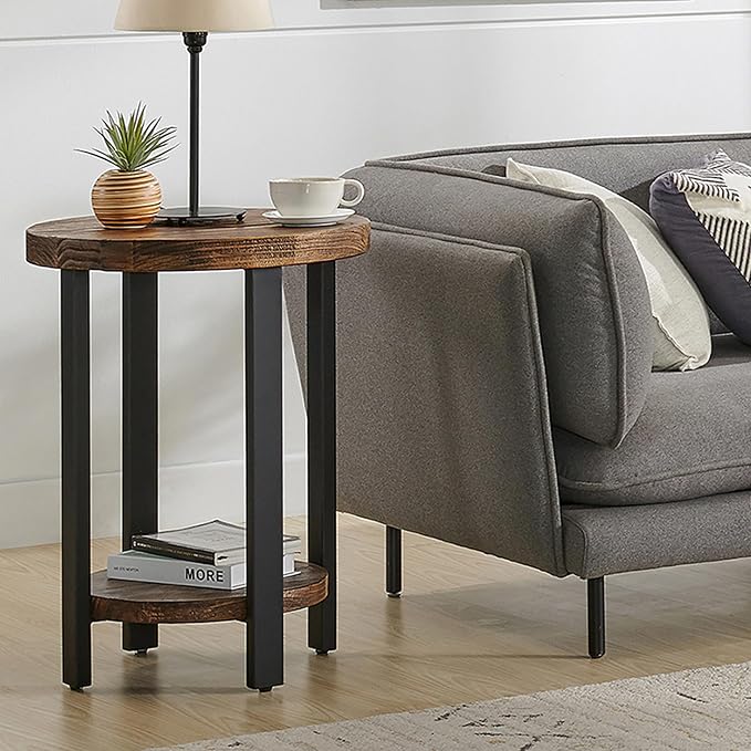 Alaterre Furniture Pomona Living Room 2-Tier Solid Wood Small Round End Table - Image 7