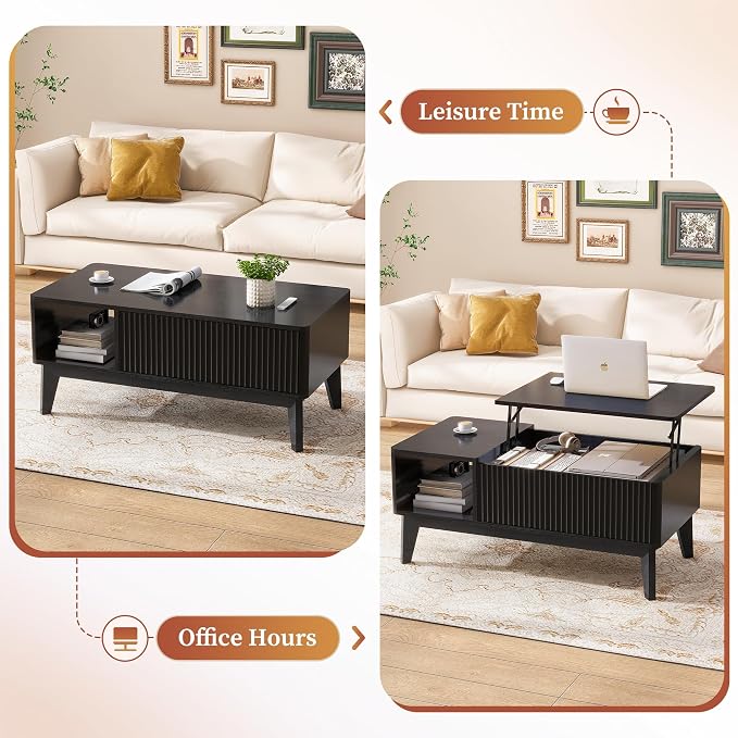LYNCOHOME Fluted Coffee Table - Image 4
