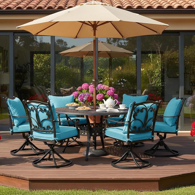 Summsun Faux Linen Outdoor Chair Cushions, Water Resistant Backrest and Deep - Image 9