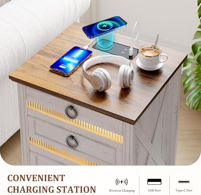 Farmhouse Night Stand Set 2 - Image 6