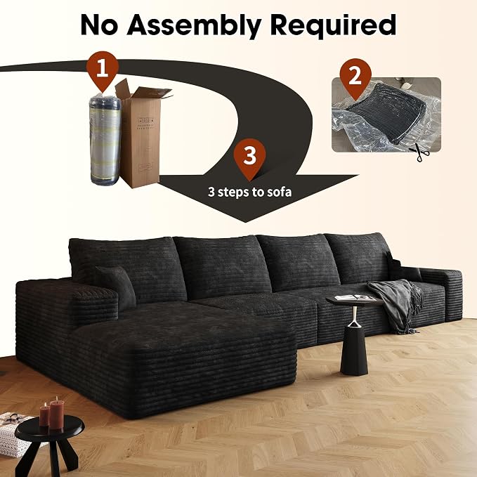 136" Sectional Couches for Living Room Cloud Couch Sofa - Image 7