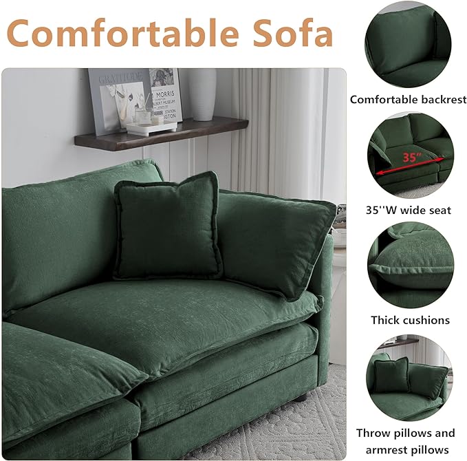 mikibama Modular Sectional Sofa, 146.5 Inch L Shaped Couch Set - Image 3