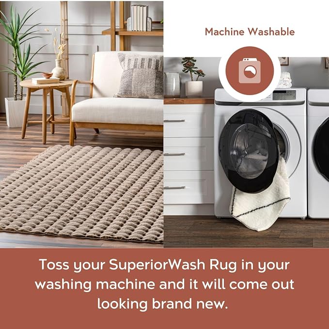 nuLOOM 5' x 8' Cozy Plush Area Rug, Machine Washable, Soft Fluffy Shag Carpet - Image 3