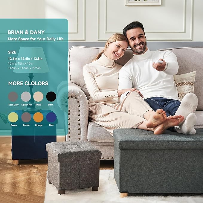 BRIAN & DANY Ottoman with Storage, Small Storage Ottoman - Image 7