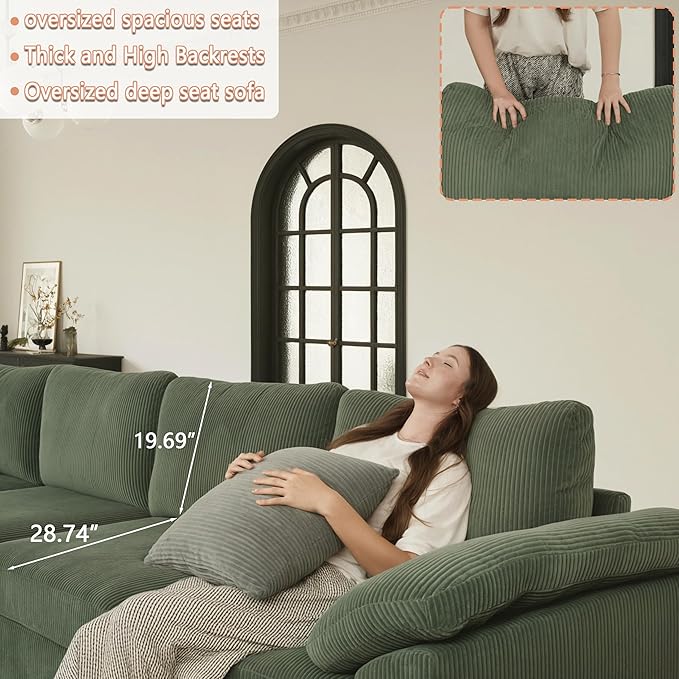EASE MOOSE Oversized Sectional Modular Sofa, Large L Shape Sectional Couch Wide - Image 7