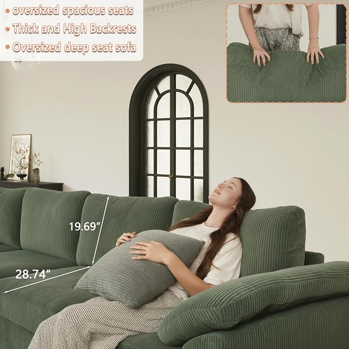 EASE MOOSE Oversized Sectional Modular Sofa, Large U Shape Sectional Couch Wide - Image 9