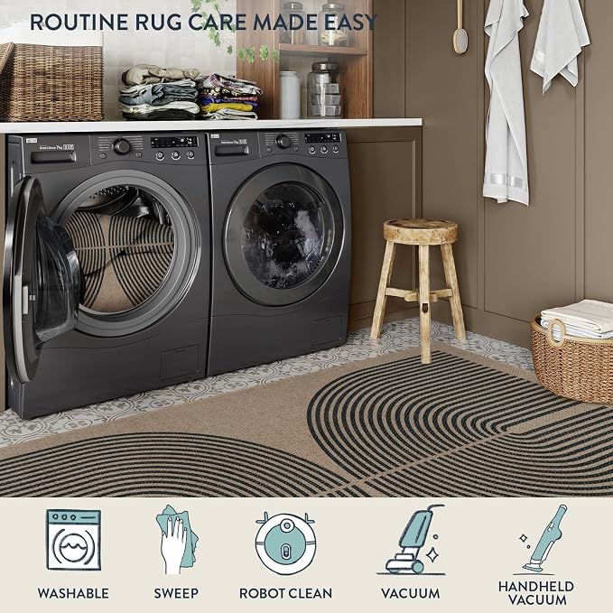 Lahome Modern Rainbow 2x8 Runner Rug, Washable Hallway Kitchen Runner Rugs - Image 5