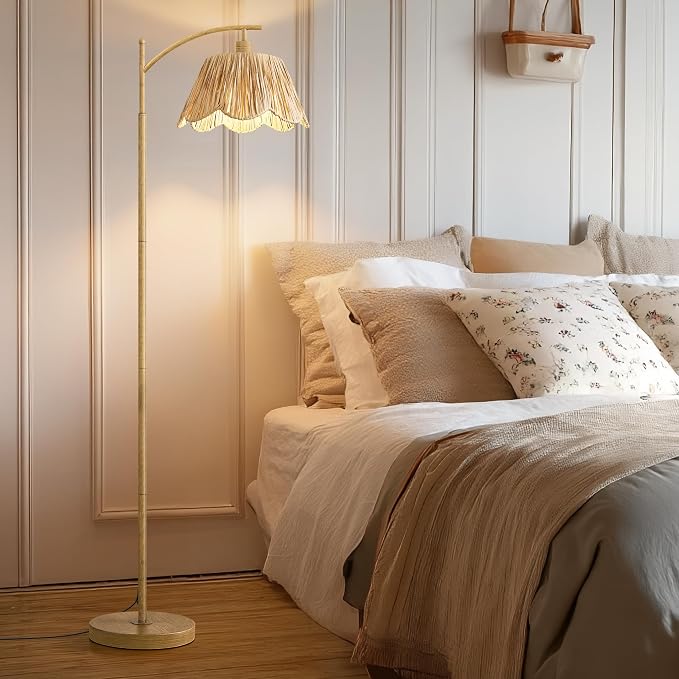Oneach Boho Floor Lamp for Living Room, Farmhouse Standing Lamp - Image 4