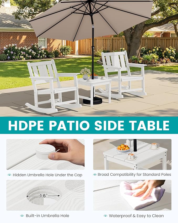 SERWALL Outdoor Rocking Chairs Set of 2 - Image 9