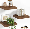 Fun Memories Floating Shelves for Wall, 12 Inch Set of 3 Rustic Wood Wall by FunMemories