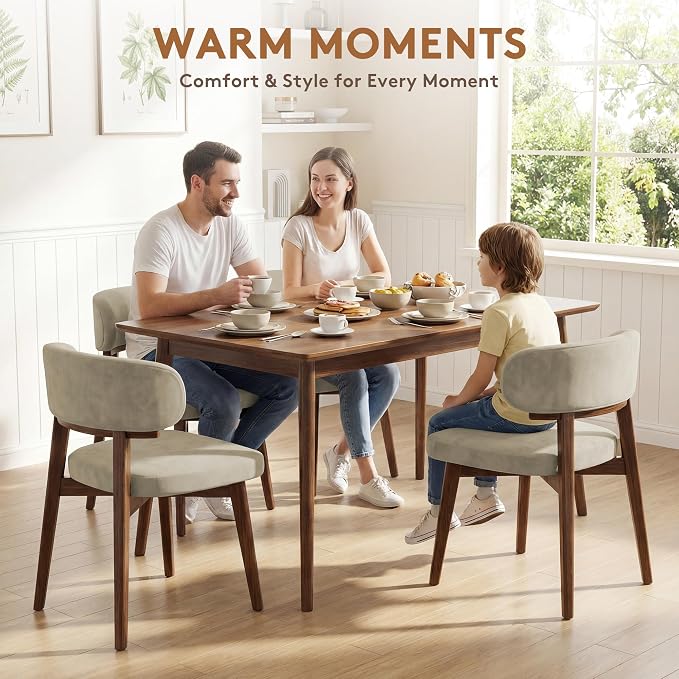 Dining Chairs Set of 2, Modern Upholstered Dining Chairs, Wooden Kitchen Chairs - Image 8