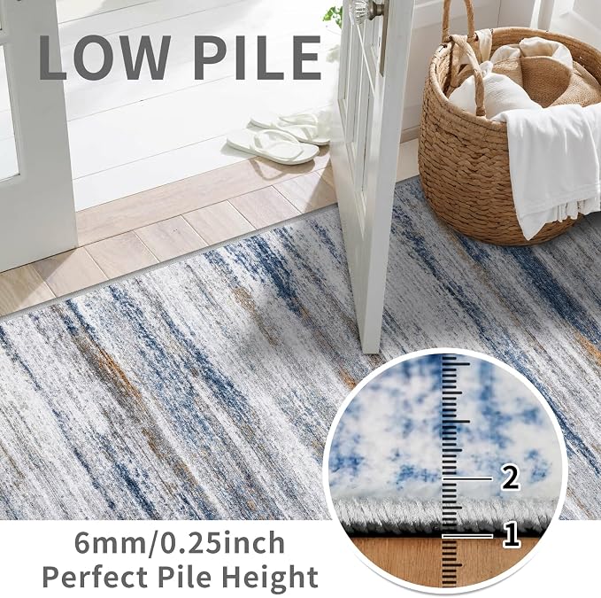 2x12 Washable Runner Rugs for Hallway: Long Abstract Runners for Entryway - Image 3