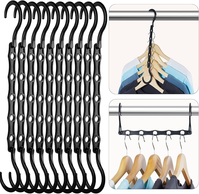 HOUSE DAY Space Saving Hanger 20 Pack Sturdy Black Magic Hangers by HOUSEDAY