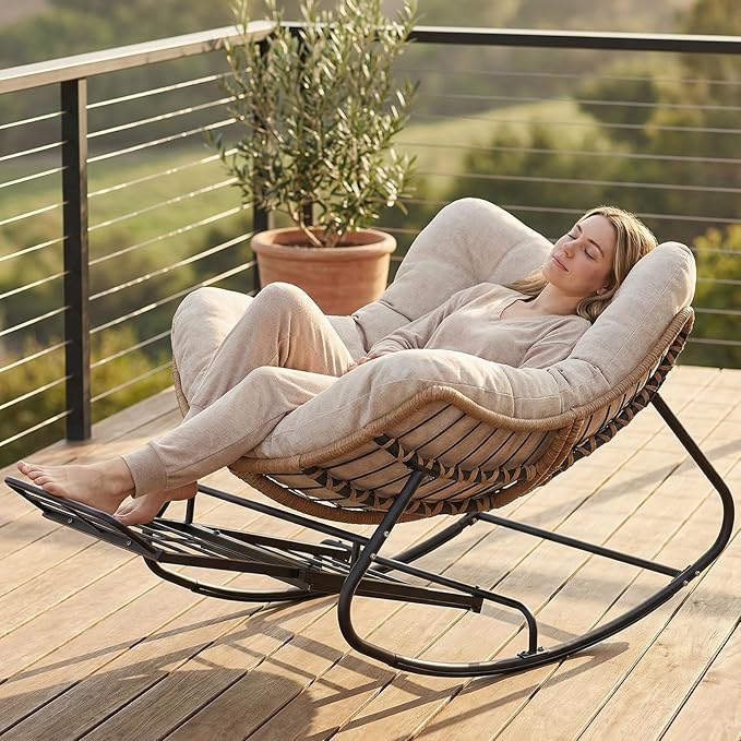 SWITTE Outdoor Papasan Rocking Chair by SWITTE