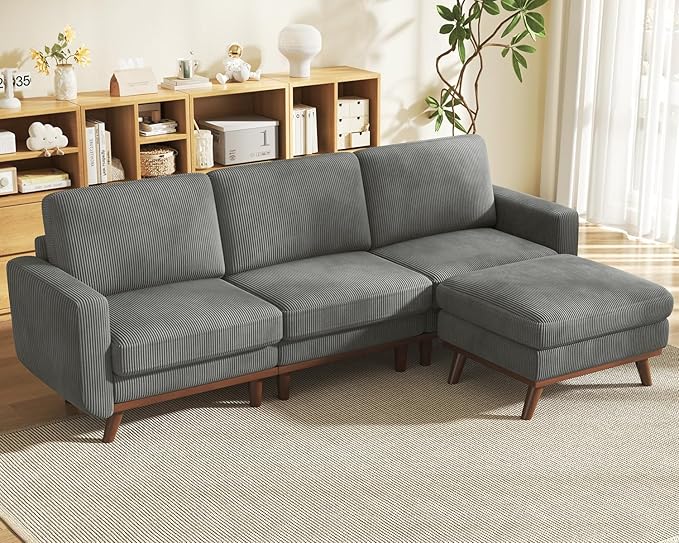 Vesgantti 97" Modular Sectional Sofa Dark Gray, L-Shaped Couch by Vesgantti