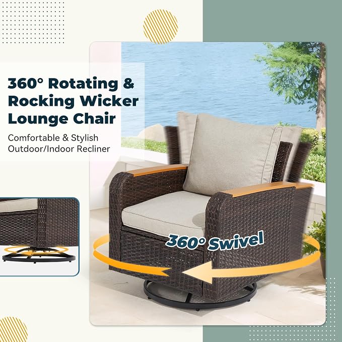 6 Pieces Patio Furniture Sets - Image 3