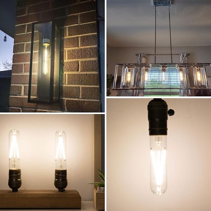Dimmable E26 T30 T10 LED Bulb Long Tube Light Bulb 4W, Type T Tubular Light - Image 2