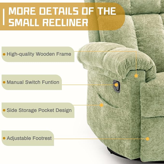 Korser Recliner Chair, Swivel Rocker Recliner Chair - Image 6