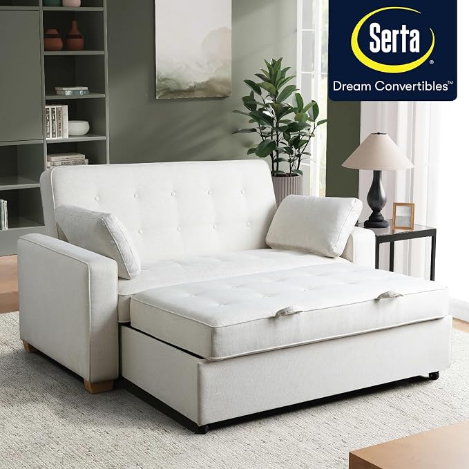 Serta Ainsley 66.5" Convertible Sleeper Loveseat, Full Size, Dreamcoil Comfort - Image 4