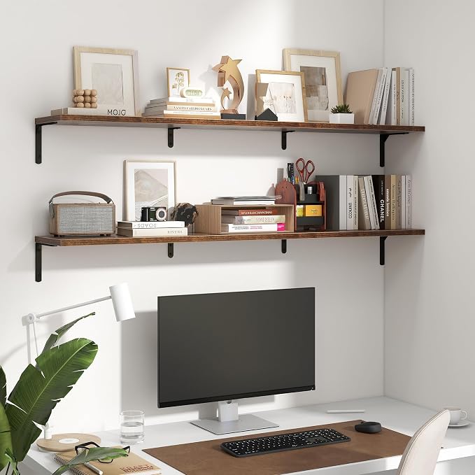 Fun Memories Deep Floating Shelves, 55W x 8D Floating Shelves Set of 2 - Image 6