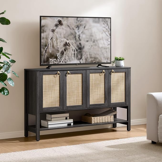 SICOTAS 55" Obsidian Sideboard Buffet Cabinet - Image 8