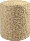 Wimarsbon Decor Round Pouf Ottoman Single Strand Paper Rope Pouf Footrest by Wimarsbon