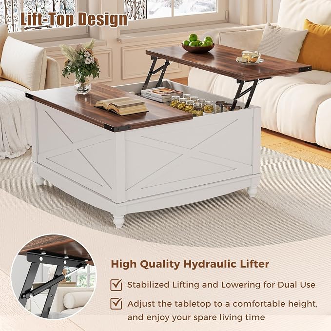 ALLSTAND 31.5" Lift Top Coffee Table - Image 4