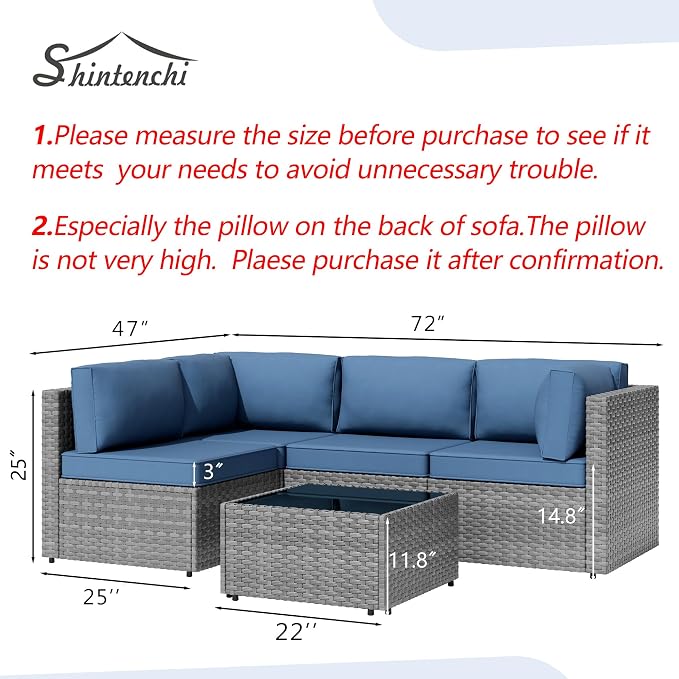 5 Piece Outdoor Patio Furniture Set, All Weather Conversation Set - Image 5
