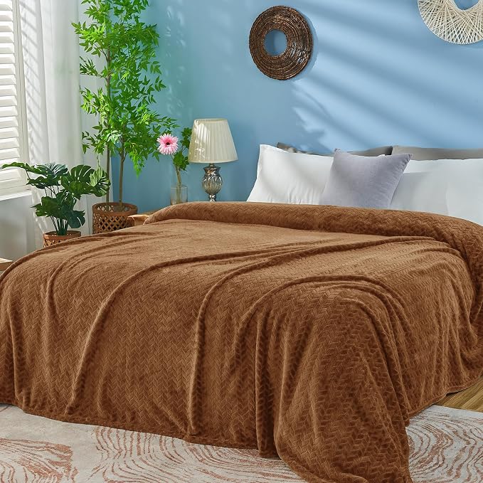 inhand Chocolate Brown Fleece Throw Blanket - Image 4