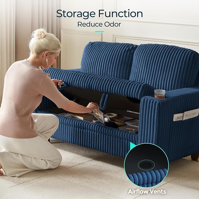 LINSY HOME Loveseat Sofa with Storage - Image 4