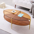 LumFurn Oval Glass Coffee Table, Mid-Century Modern Design, L43 x W22 x H17 inch by LumFurn