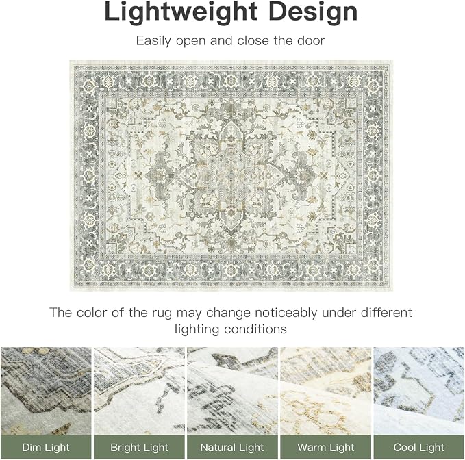 Lofus 5x7 Area Rugs for Living Room, Machine Washable Non-Slip Area Rug - Image 9