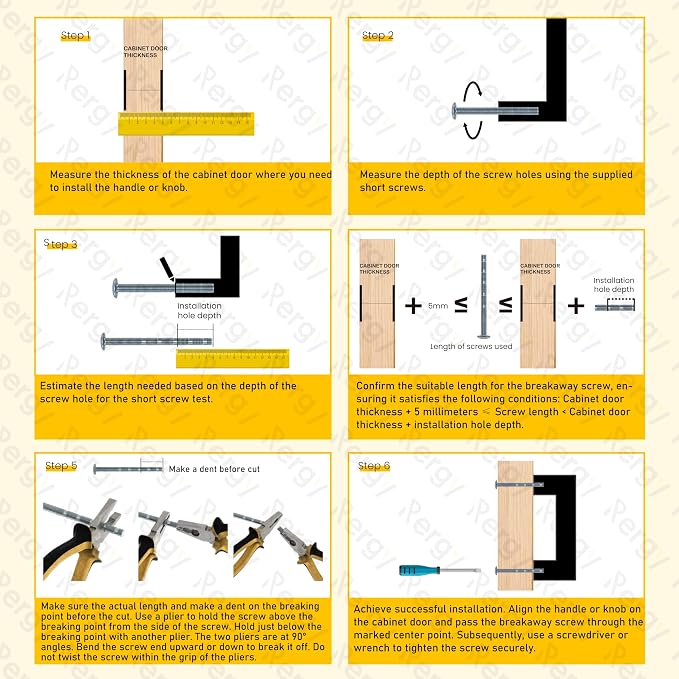 Rergy Cabinet Handles Marble Drawer Pulls and Knobs, T-Bar Hardware - Image 6