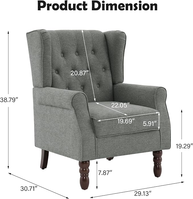 Pia Ricco Mid-Century Modern 2-Piece Wingback Chair Set - Image 2