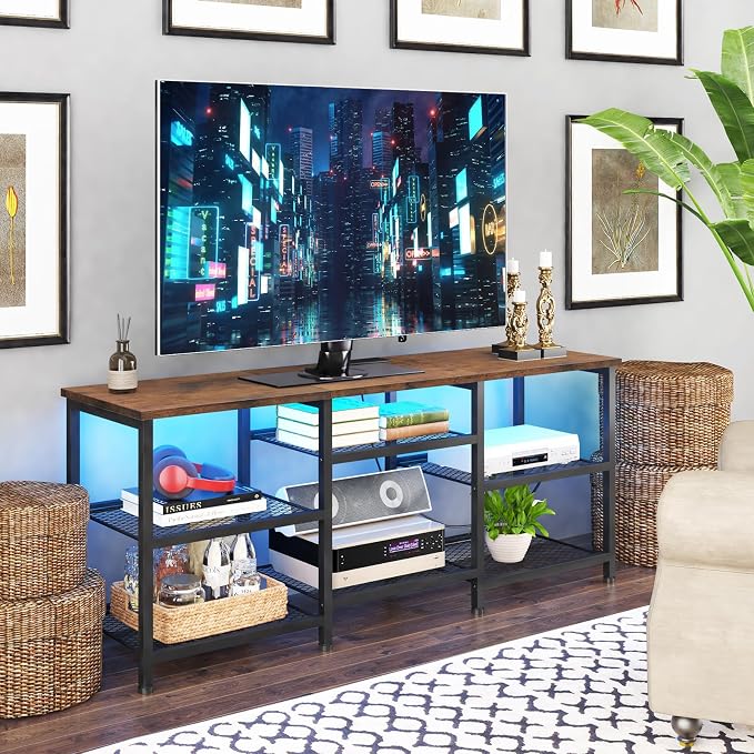 YGEOMER TV Stand for Living Room TVs Up to 55 Inches, Entertainment Center - Image 6