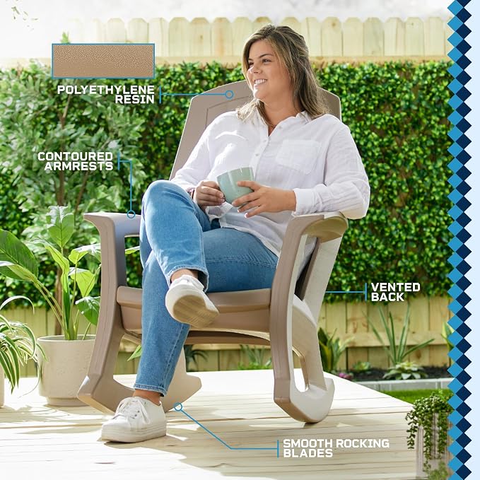 Semco Rockaway Heavy Duty All-Weather Outdoor Rocking Chair Plastics - Image 5