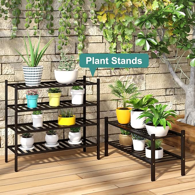 viewcare 2-Tier Black Bamboo Shoe Rack - Image 7