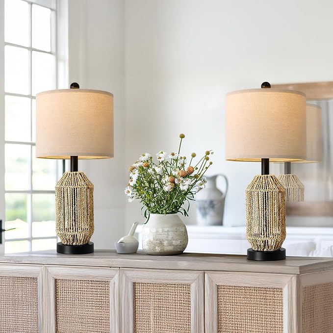 OYEARS 21" Boho Table Lamps Set of 2 - Image 5