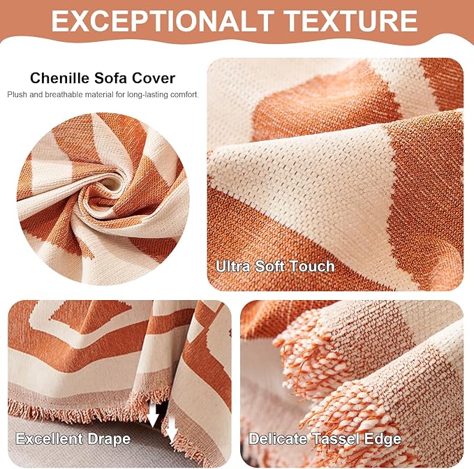 VClife Boho Couch Cover for Dog, Checkered Plaid Couch Covers for Girls Woman - Image 5