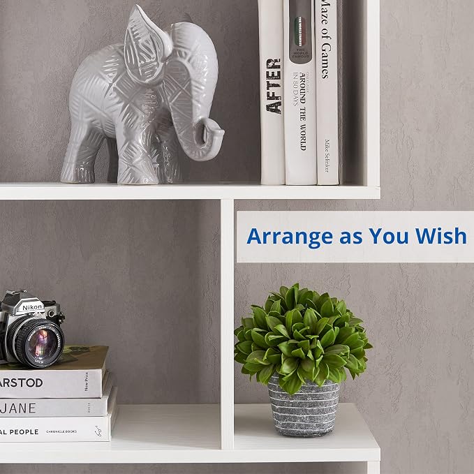 Cozy Castle Set of 2 Geometric Bookcase, S-Shaped Modern Bookshelf, Room - Image 8