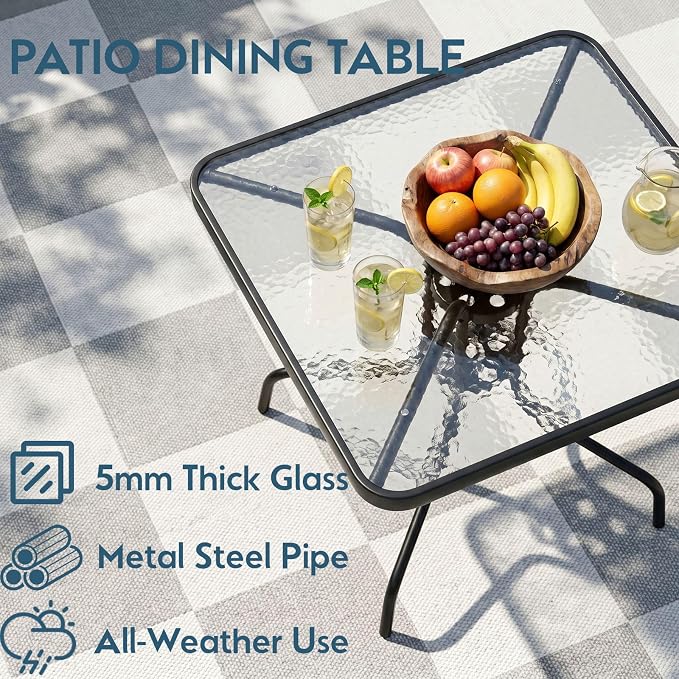 Arlopu 5 Piece Outdoor Patio Dining Set, Porch Furniture - Image 7