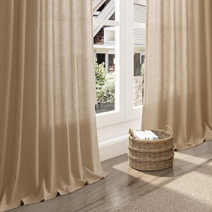 Sand Beige Linen Curtains for Living Room 94 Inches Long Simple Modern Light - Image 5