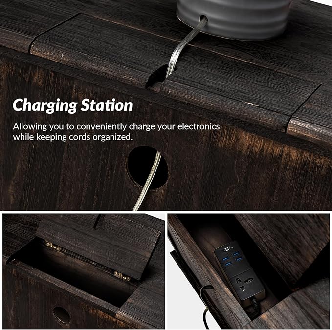 HULALA HOME Solid Wood End Table - Image 3