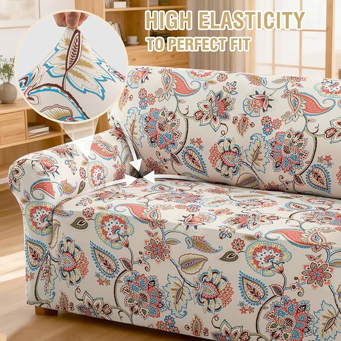 H.VERSAILTEX Floral Pattern Couch Cover Printed Sofa Covers Washable High - Image 6