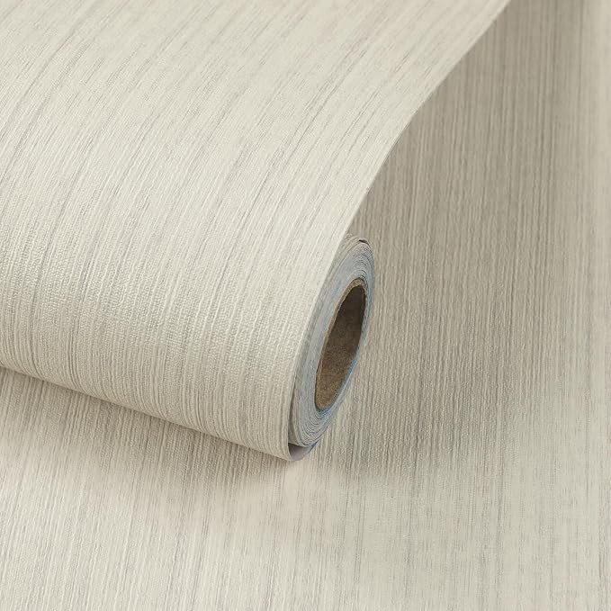 Grasscloth Peel and Stick Wallpaper Modern 15.7in x 118.1in Textured Linen by MANONIRIA