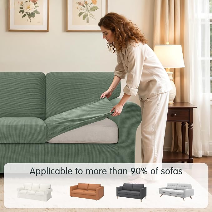 SUBRTEX 5 Pieces Stretch Sofa Slipcover Sets Couch Cover Sets Backrest Cushion - Image 4