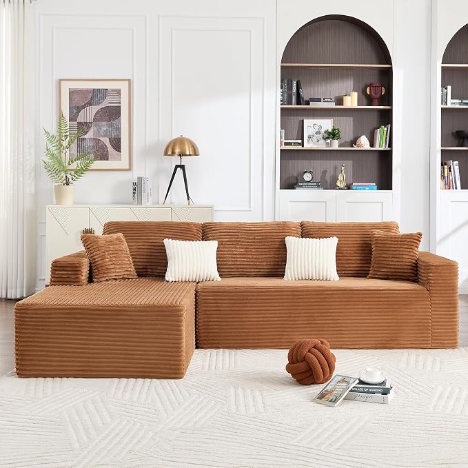 Opiesit 108" Boneless Couches for Living Room, Modular Sectional Sofa by Opiesit