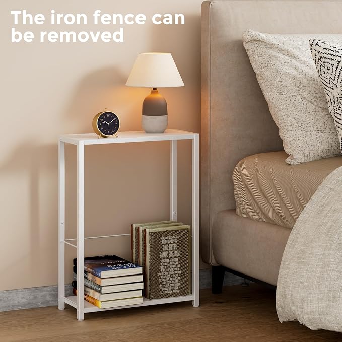 Homleke Narrow Side Table with Magazine Holder, Skinny End Table Perfect - Image 7