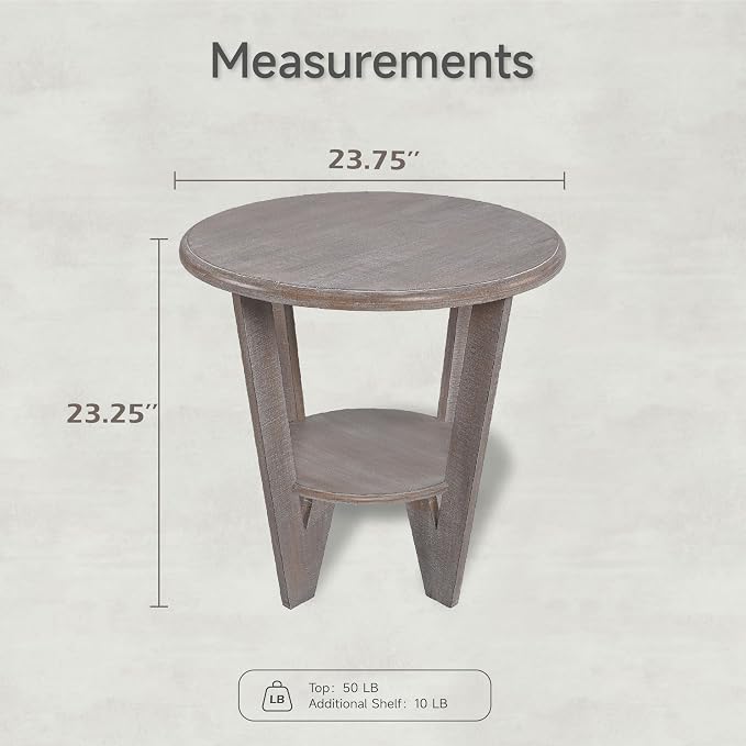 Set of 2 Rustic Farmhouse end Table - Image 3