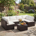 NEWBULIG 7-Piece Outdoor Patio Sectional Sofa, Weather-Resistant Modular Wicker by NEWBULIG